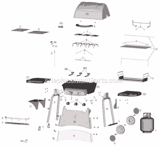 Part Location Diagram of 4254058 Char-Broil Hardware,Cart