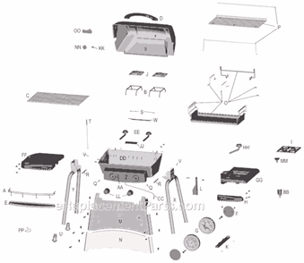 Page A Diagram and Parts List for 463837903  Char-Broil Grill