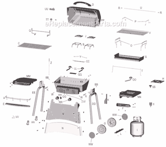 Page A Diagram and Parts List for 463838403  Char-Broil Grill