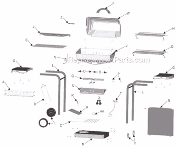 Page A Diagram and Parts List for 463840304  Char-Broil Grill
