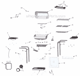 Page A Diagram and Parts List for 463840904  Char-Broil Grill