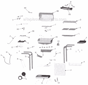 Page A Diagram and Parts List for 463842704  Char-Broil Grill