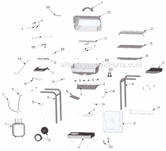 Page A Diagram and Parts List for 463842904  Char-Broil Grill