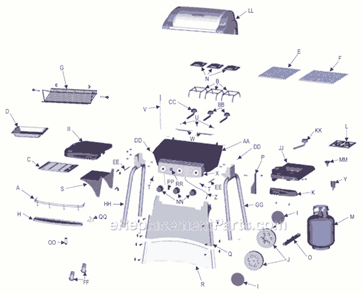 Part Location Diagram of 4154587 Char-Broil Handle