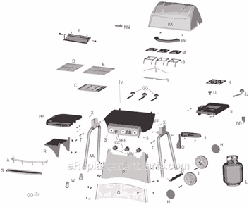 Part Location Diagram of 5950141 Char-Broil Bottom Casting