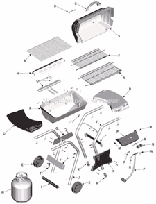 Page A Diagram and Parts List for 463940104  Char-Broil Grill