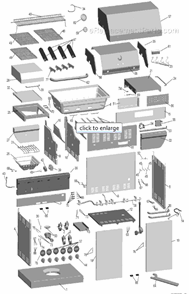 Page A Diagram and Parts List for 464220008 2008 Char-Broil Grill