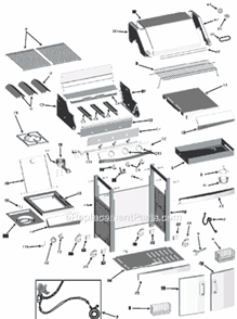 Part Location Diagram of 4080656 Char-Broil Nut, Hex, 1/4-20, Std, Black Zn 2004