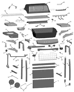 Page A Diagram and Parts List for 464722309  Char-Broil Grill