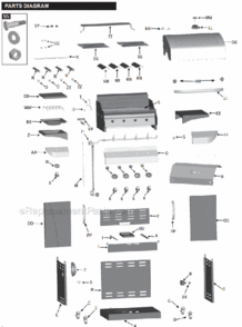 Page A Diagram and Parts List for 466244011  Char-Broil Grill