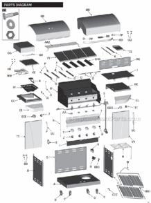 Page A Diagram and Parts List for 466247310  Char-Broil Grill
