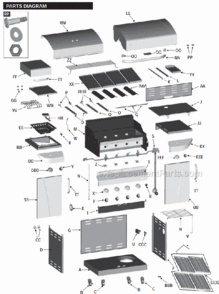 Page A Diagram and Parts List for 466247311  Char-Broil Grill