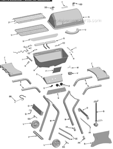 Page A Diagram and Parts List for 466666508 -2008 Char-Broil Grill