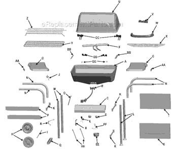 Page A Diagram and Parts List for 466741008  Char-Broil Grill