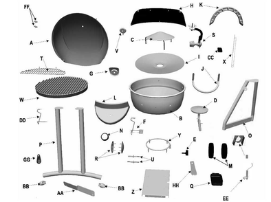 Diagram Diagram and Parts List for 12601579  Char-Broil Grill