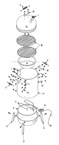 Part Location Diagram of 4501721 Char-Broil Water Pan Bracket