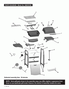 Diagram 1 Diagram and Parts List for 466610108 2008 Char-Broil Grill