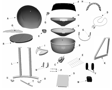 Diagram Diagram and Parts List for 10601578-A1  Char-Broil Grill