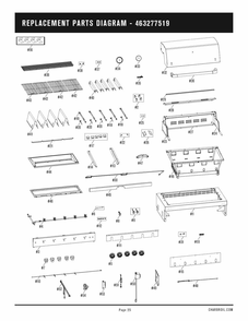 Part Location Diagram of G466-0015-W1 Char-Broil Flame Carry Over Tube