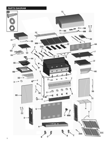 Diagram 1 Diagram and Parts List for 466247512  Char-Broil Grill