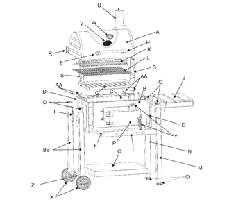 Diagram Diagram and Parts List for 12301754  Char-Broil Grill