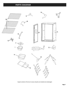 Diagram Diagram and Parts List for 11201677-A1  Char-Broil Smoker