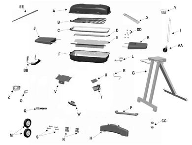 Diagram Diagram and Parts List for 11401587  Char-Broil Grill