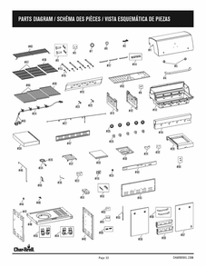 Part Location Diagram of G533-0003-W1 Char-Broil Handle for Top Lid