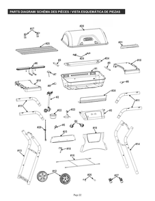 Diagram Diagram and Parts List for 461674019  Char-Broil Grill