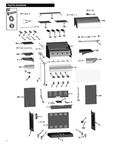 Diagram 1 Diagram and Parts List for 466244012 C-46DL Char-Broil Grill