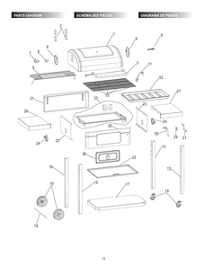 Part Location Diagram of F039-047 Char-Broil Charcoal Pan