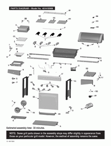 Diagram 1 Diagram and Parts List for 461410908 2008 Char-Broil Grill