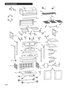 Part Location Diagram of C501-0600-W1 Char-Broil Firebox Rear Panel