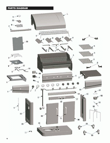 Diagram 1 Diagram and Parts List for 466460713 C-45G5CB Char-Broil Grill
