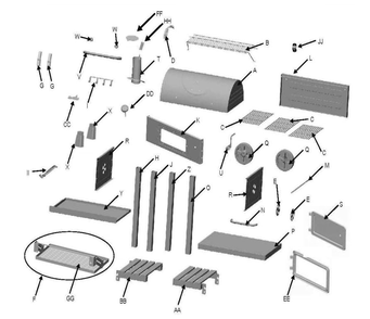 Diagram Diagram and Parts List for 13301865  Char-Broil Grill