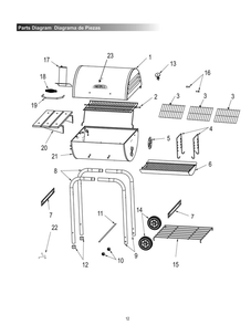 Part Location Diagram of 2230B-01-000-00 Char-Broil LID ASSEMBLY