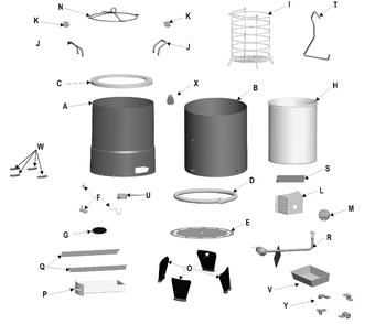 Diagram Diagram and Parts List for 11101627  Char-Broil Deep Fryer