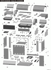 Diagram 1 Diagram and Parts List for 461262508 2008 Char-Broil Grill