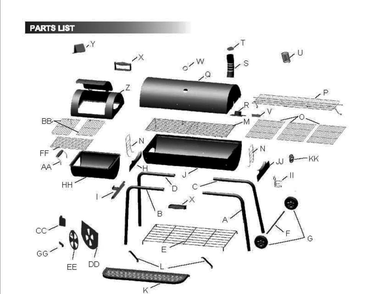 Part Location Diagram of 42030392 Char-Broil Hardware Bag
