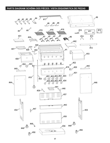 Diagram Diagram and Parts List for 463215515 (ENZO500)(2015) Char-Broil Grill