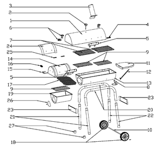 Diagram Diagram and Parts List for 10201598  Char-Broil Smoker