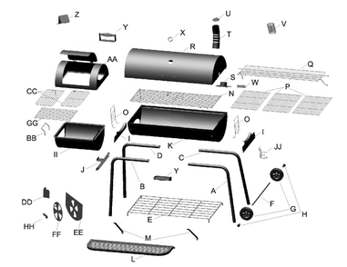 Diagram Diagram and Parts List for 12201776  Char-Broil Smoker