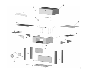 Diagram Diagram and Parts List for 07301411  Char-Broil Grill