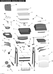 Diagram Diagram and Parts List for 463631107 2007 Char-Broil Grill