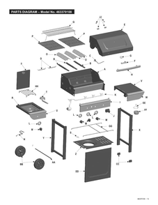 Diagram Diagram and Parts List for 463370108  Char-Broil Grill