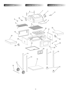 Part Location Diagram of F038-055 Char-Broil Axle