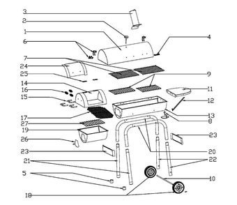 Diagram Diagram and Parts List for 11201595  Char-Broil Smoker