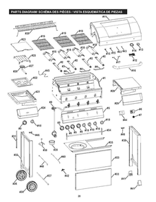 Diagram Diagram and Parts List for 463439914  Char-Broil Grill