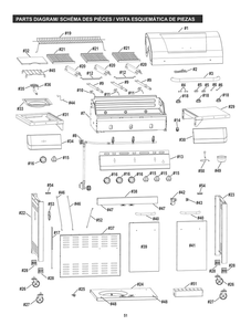 Part Location Diagram of g458-j101-w1 Char-Broil Main Control Panel