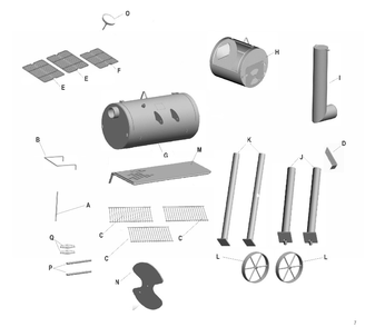 Diagram Diagram and Parts List for 09201554  Char-Broil Smoker